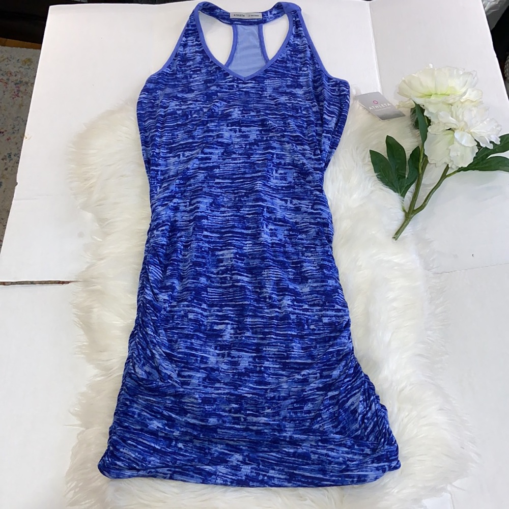 Athleta Power to the She Printed Tee Racerback Dress size Medium
